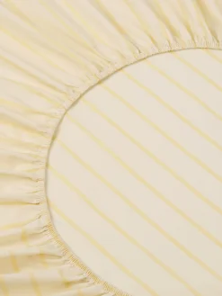 Butter Yellow Slumber Stripe Cotton Fitted Sheet