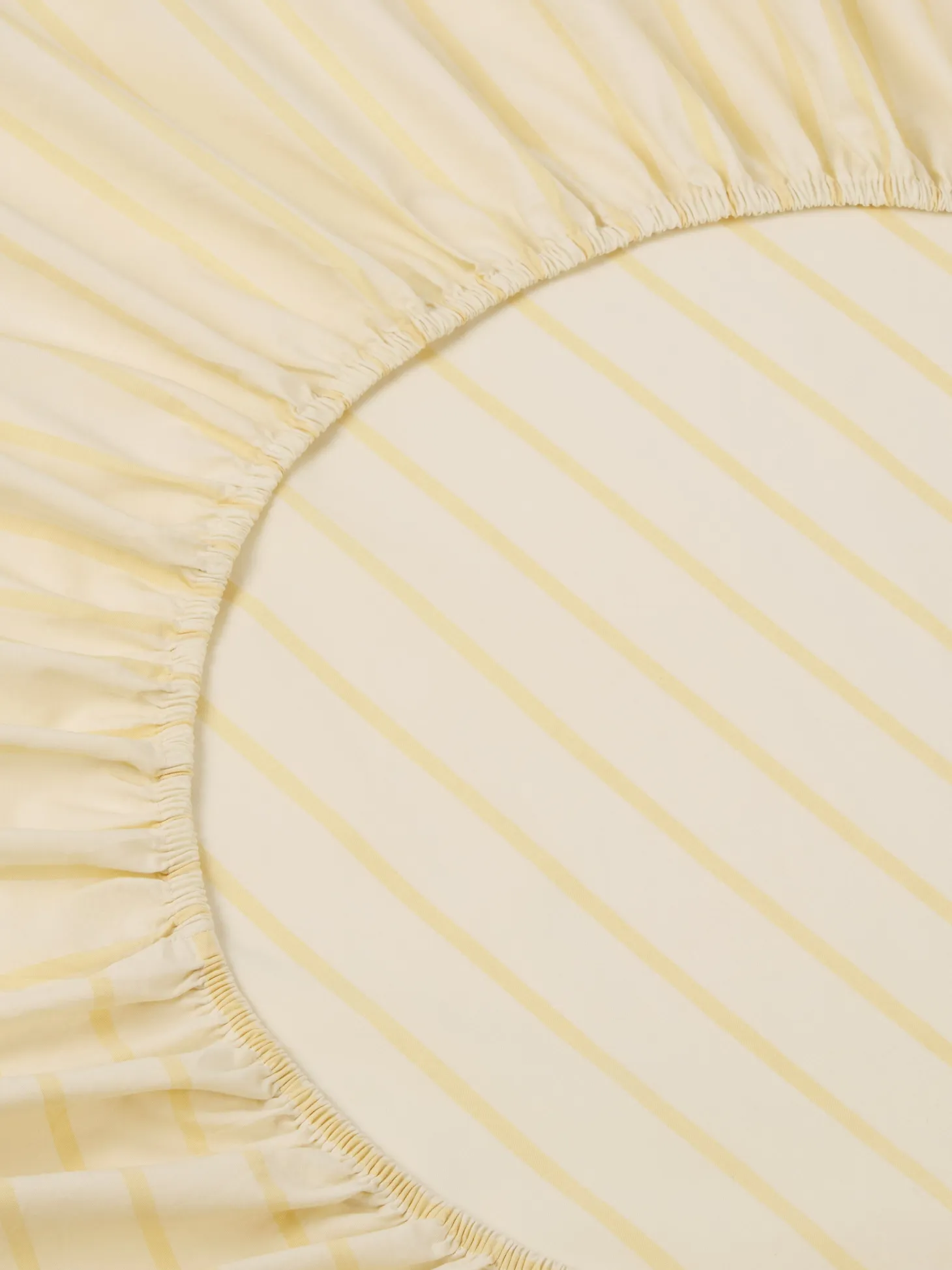 Butter Yellow Slumber Stripe Cotton Fitted Sheet