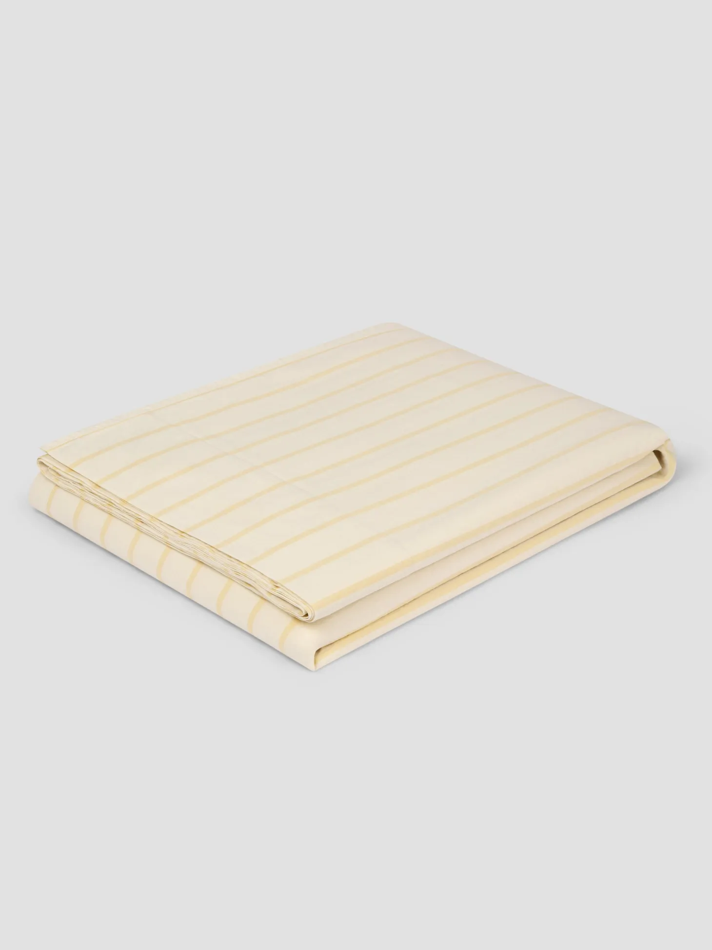 Butter Yellow Slumber Stripe Cotton Flat Sheet