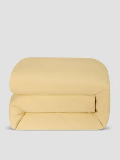 Butter Yellow Washed Cotton Percale Duvet Cover
