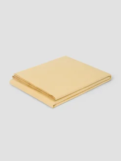 Butter Yellow Washed Cotton Percale Flat Sheet