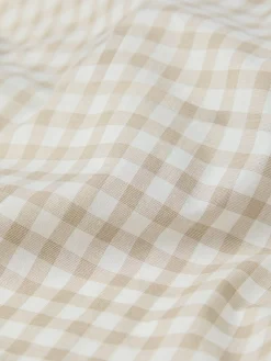 Café au Lait Gingham Washed Cotton Pillowcases (Pair)