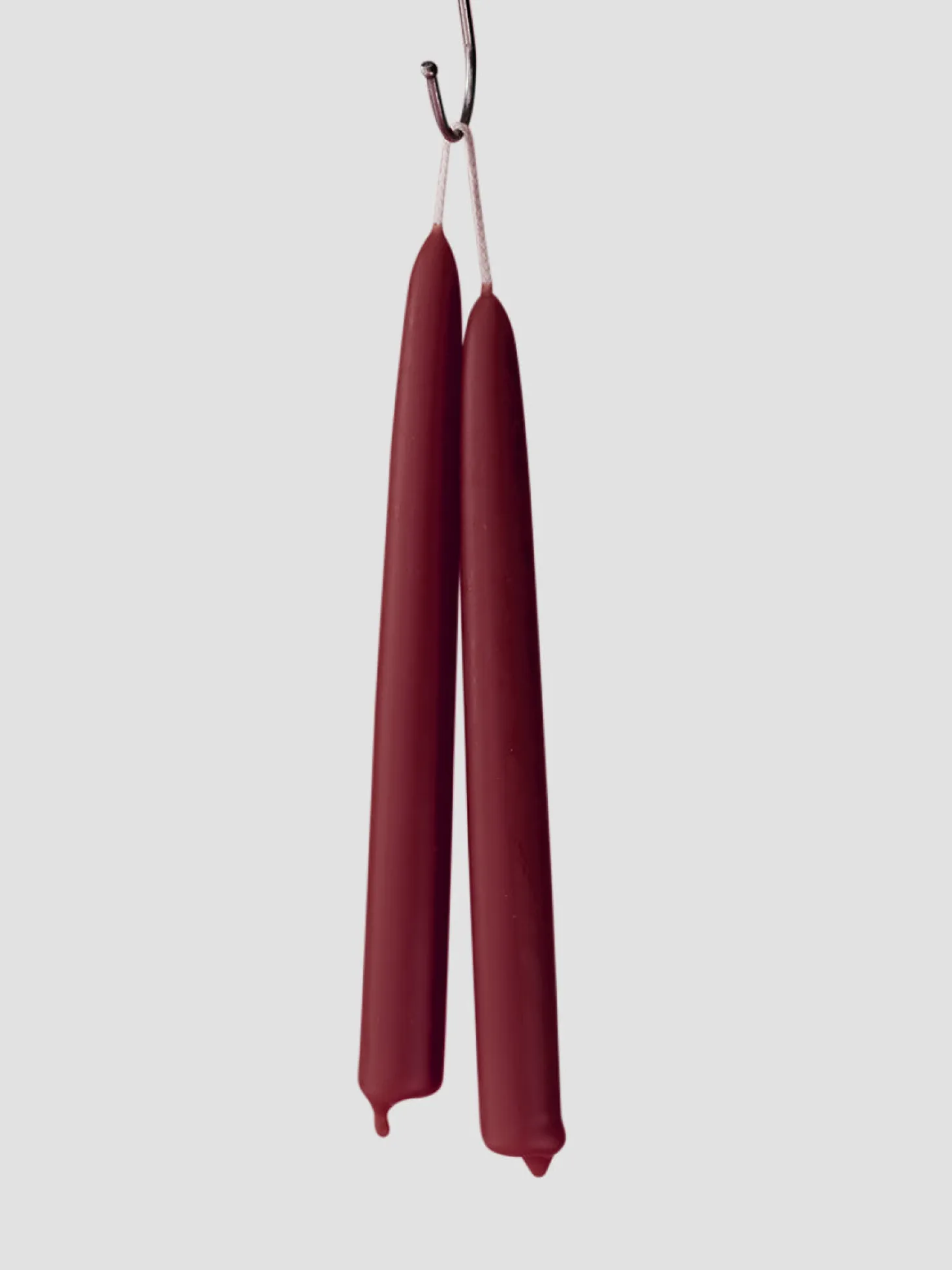 Claret Beeswax Dining Candles Set of 2