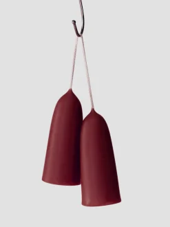 Claret Beeswax Stubby Candles Set of 2