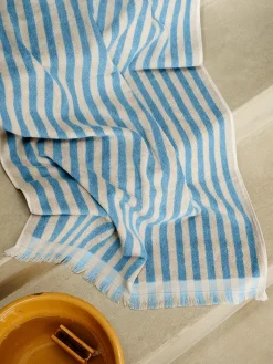 Coastal Blue Pembroke Stripe Cotton Towels