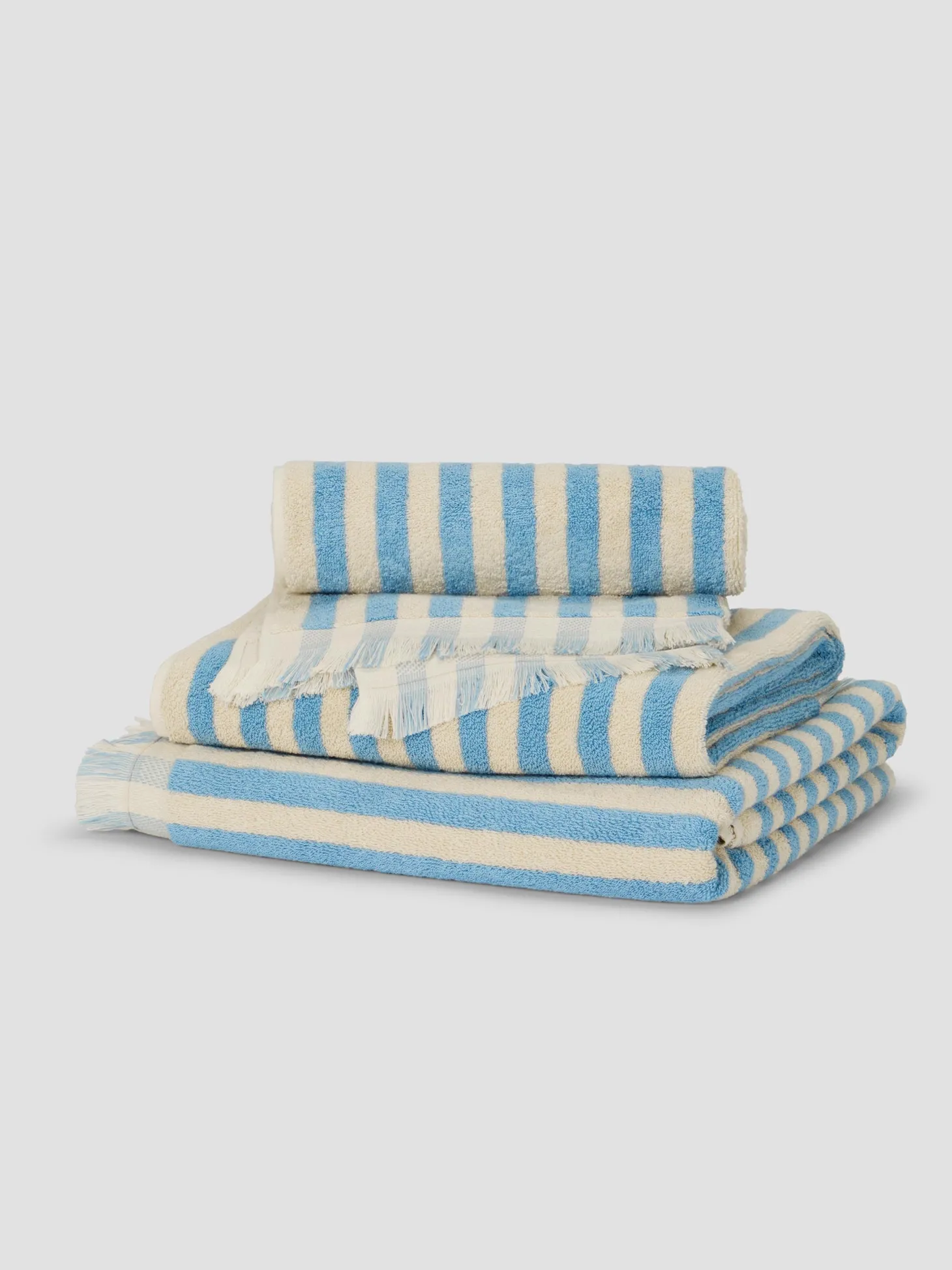 Coastal Blue Pembroke Stripe Cotton Towels