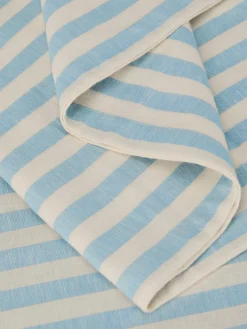 Coastal Blue Pembroke Stripe Linen Blend Table Runner