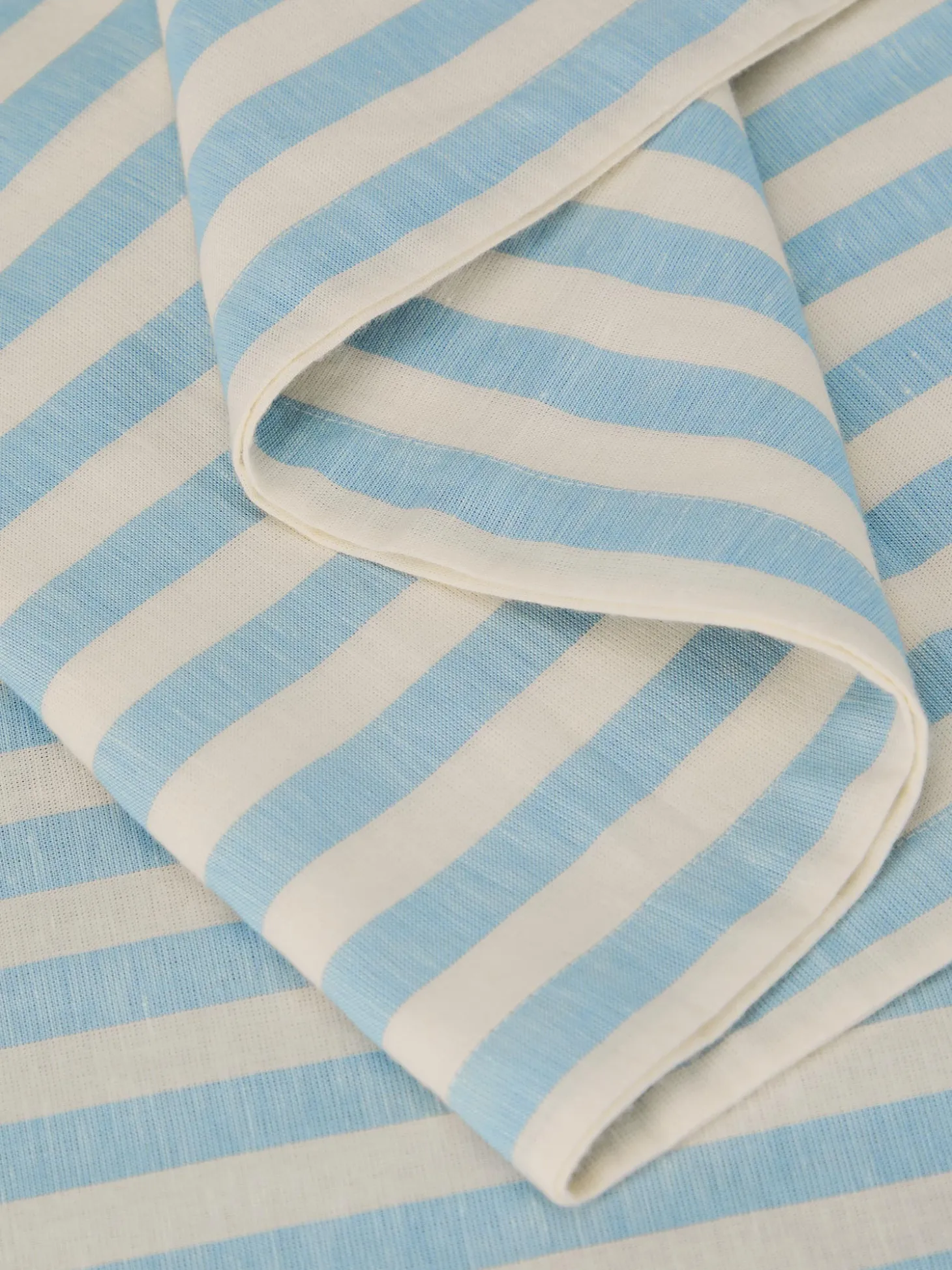Coastal Blue Pembroke Stripe Linen Blend Table Runner
