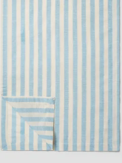 Coastal Blue Pembroke Stripe Linen Blend Table Runner