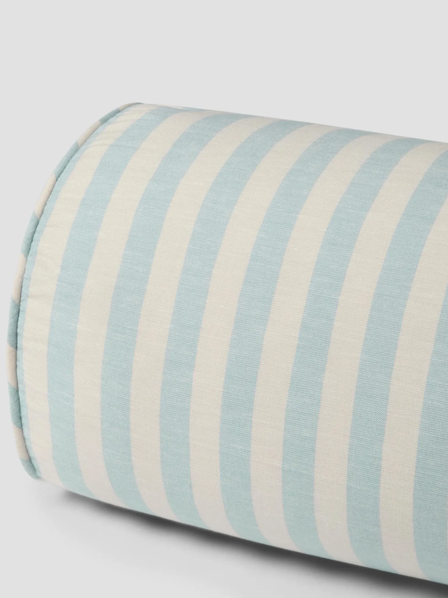 Coastal Blue Pembroke Stripe Linen Blend Bolster Filled Cushion