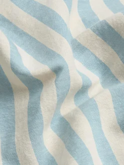 Coastal Blue Pembroke Stripe 100% Linen Duvet Cover