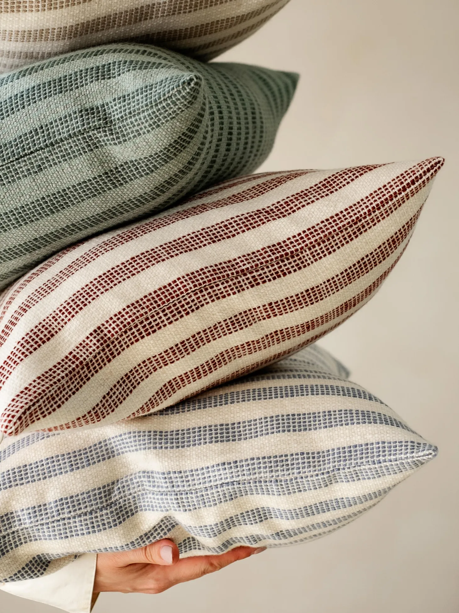 Coastal Blue Pembroke Stripe Wool Cushion Cover