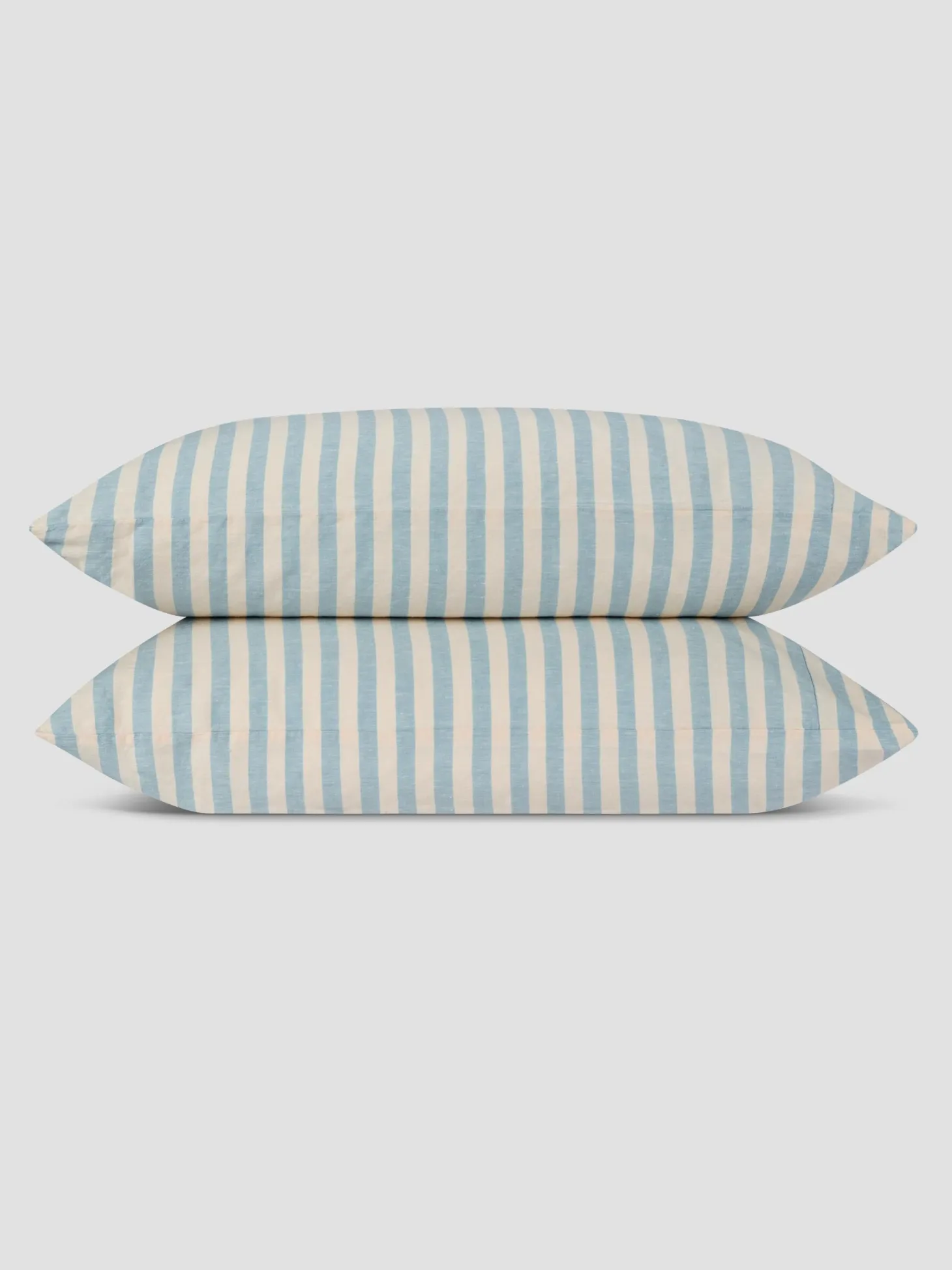 Coastal Blue Pembroke Stripe 100% Linen Pillowcase (Pair)