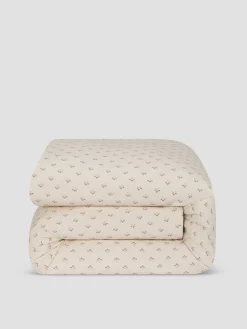 Cove Blue Martha Floral Cotton Duvet Cover