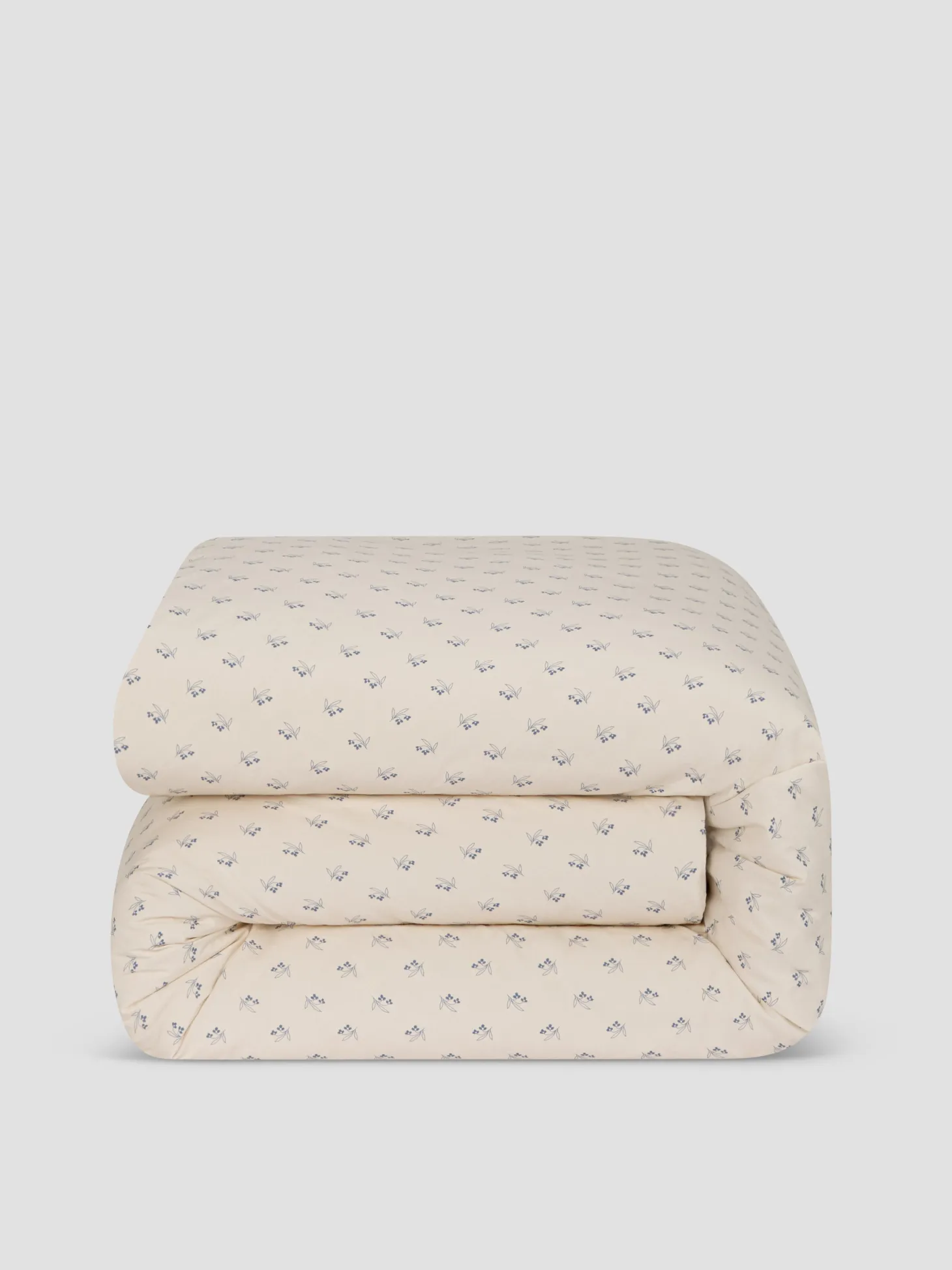 Cove Blue Martha Floral Cotton Duvet Cover