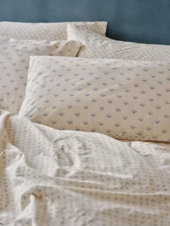 Cove Blue Martha Floral Cotton Pillowcases (Pair)