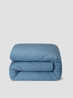 Cove Blue Washed Percale Cotton Duvet Cover