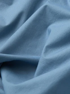 Cove Blue Washed Percale Cotton Fitted Sheet