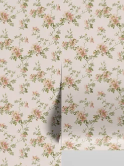 Cream Blush Field Rose Wallpaper