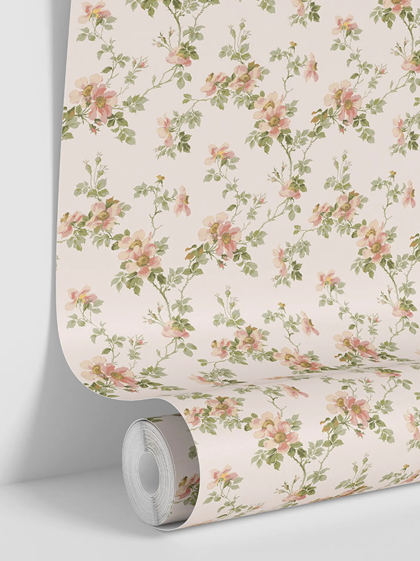 Cream Blush Field Rose Wallpaper