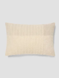 Cream & Oatmeal Soft Cross Weave Wool Rectangle Cushion Cover