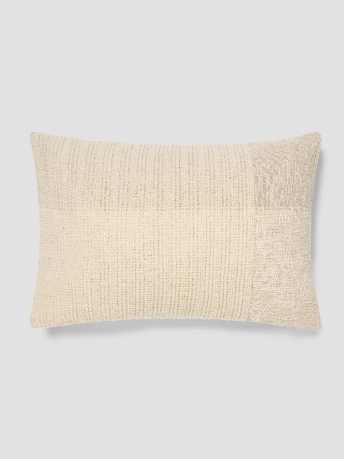Cream & Oatmeal Soft Cross Weave Wool Rectangle Cushion Cover