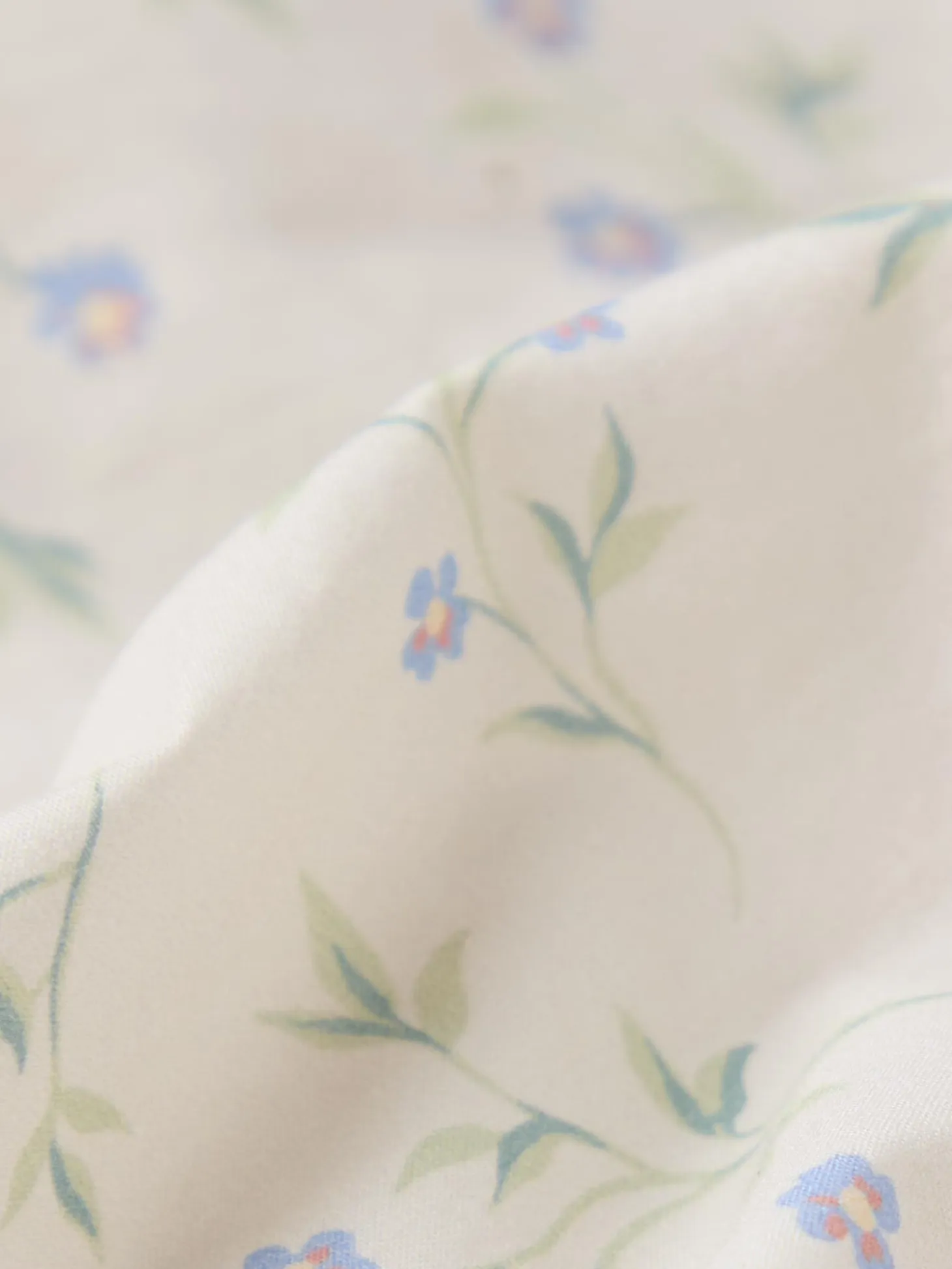 Cream Spring Sprig Cotton Duvet Cover