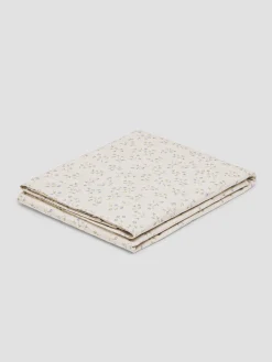 Cream Spring Sprig Cotton Flat Sheet