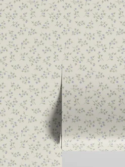 Cream Spring Sprig Wallpaper