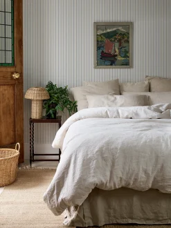 Denim Blue Ticking Stripe Wallpaper