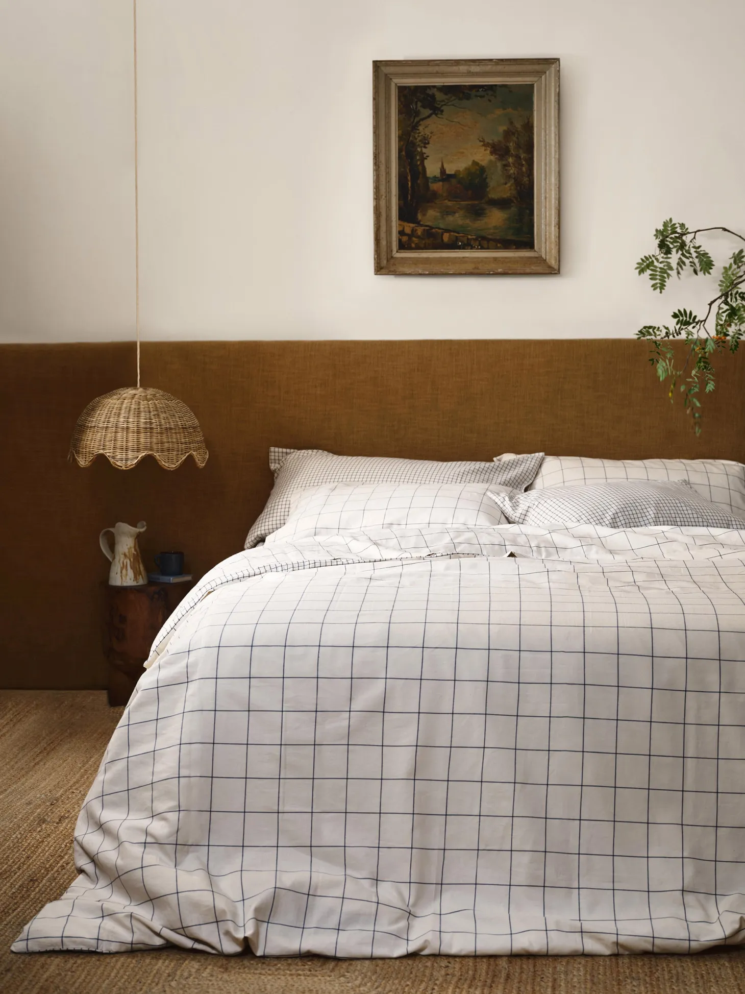 Dream Blue Burlow Plaid Cotton Percale Duvet Cover