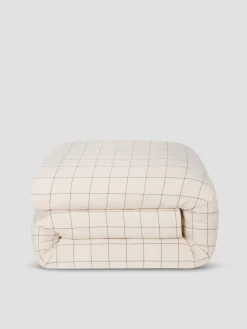 Dream Blue Burlow Plaid Cotton Percale Duvet Cover