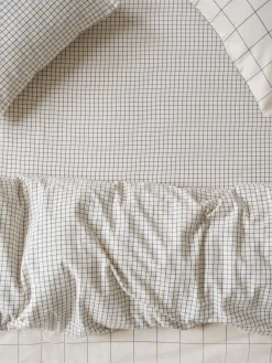 Dream Blue Burlow Plaid Cotton Percale Fitted Sheet