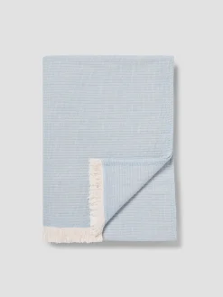 Dusk Blue Cotton Textured Throw