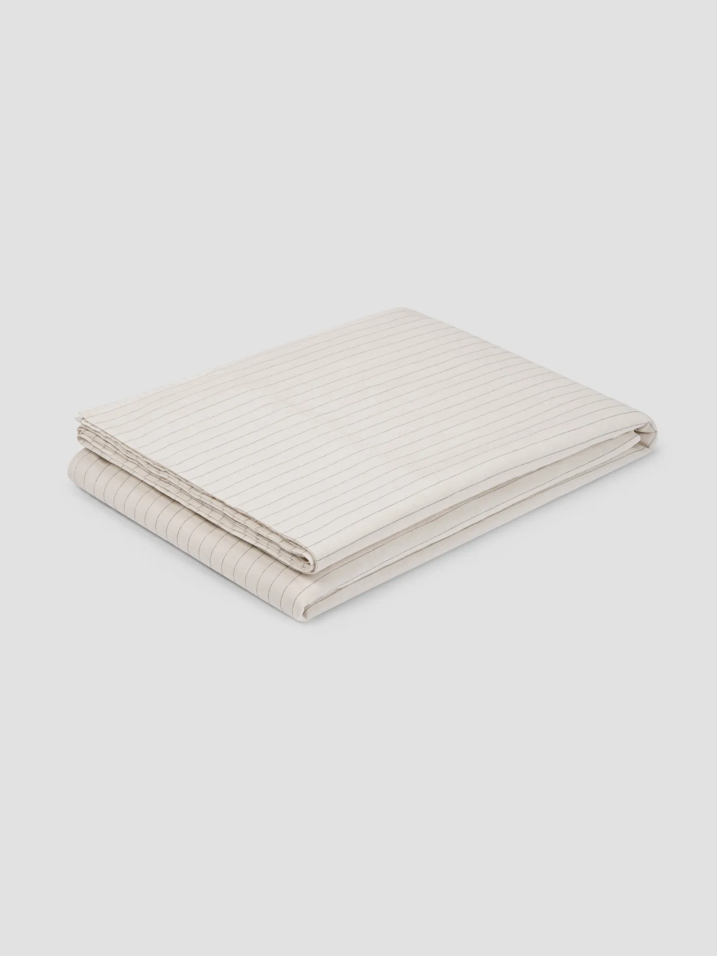 Dusk Blue Folk Stripe Linen Blend Flat Sheet