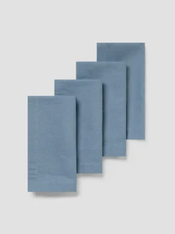 Dusk Blue Linen Blend Napkins Set of 4