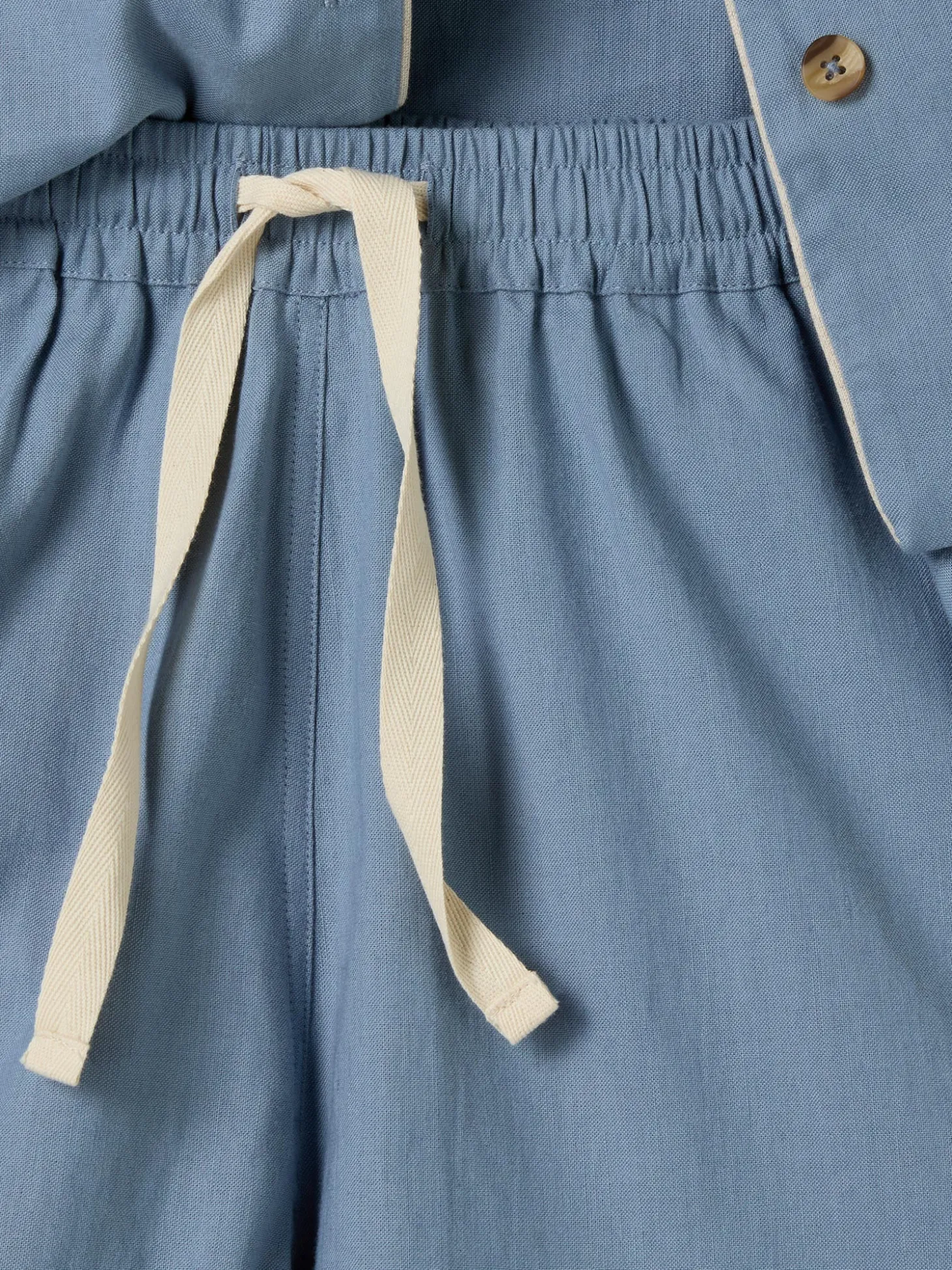 Dusk Blue Linen Blend Pajama Short Set