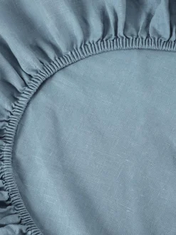 Dusk Blue 100% Linen Fitted Sheet