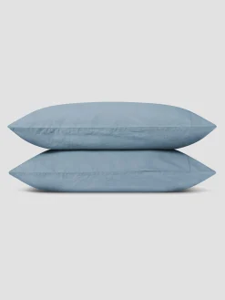 Dusk Blue 100% Linen Pillowcases (Pair)