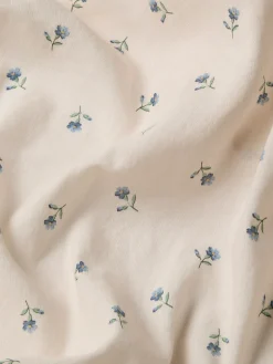 Dusk Blue Posy Bud Linen Blend Pillowcases (Pair)
