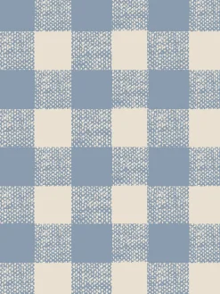 Dusty Blue Gingham Wallpaper