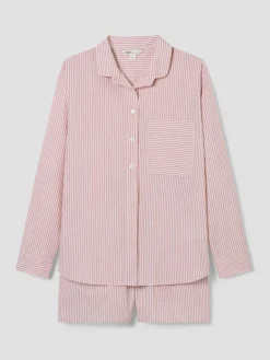 Dusty Pink Boyfriend Stripe Shorts Set