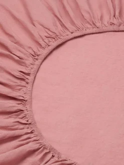 Dusty Pink Linen Blend Fitted Sheet