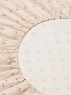 Dusty Pink Martha Floral Cotton Fitted Sheet