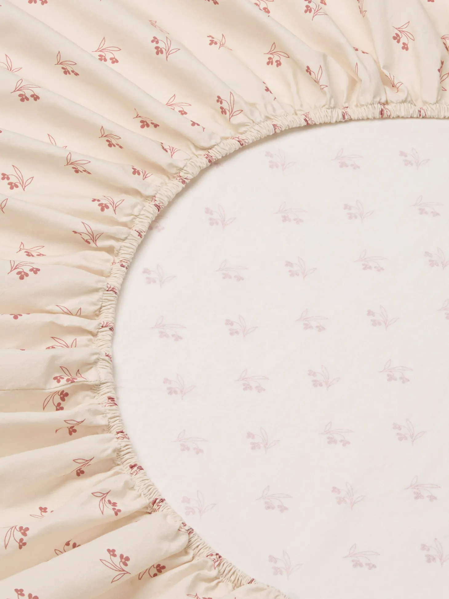 Dusty Pink Martha Floral Cotton Fitted Sheet