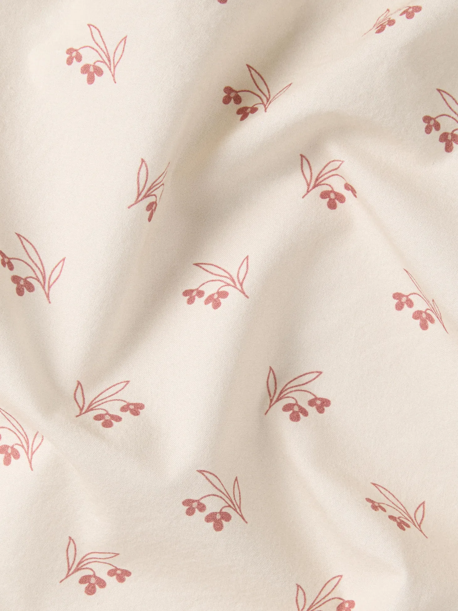 Dusty Pink Martha Floral Cotton Flat Sheet