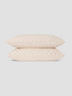 Dusty Pink Martha Floral Cotton Pillowcases (Pair)