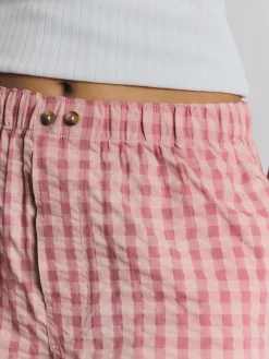 Dusty Pink & Rose Gingham Cotton Boxer Shorts