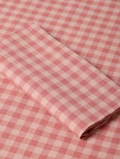 Dusty Pink & Rose Gingham Linen Blend Napkins Set of 4