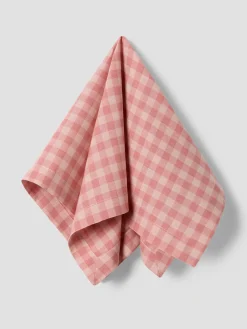 Dusty Pink & Rose Gingham Linen Blend Napkins Set of 4